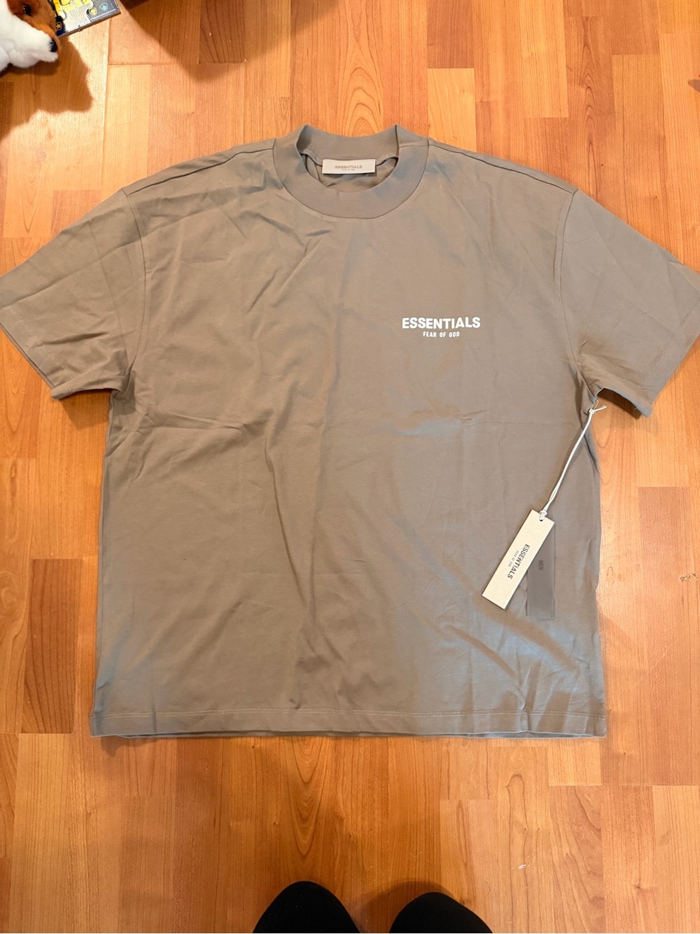 ESSENTIALS Short Sleeve Logo Tee in Taupe